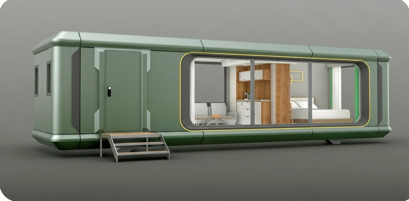 Cabin exterior in Pine Green