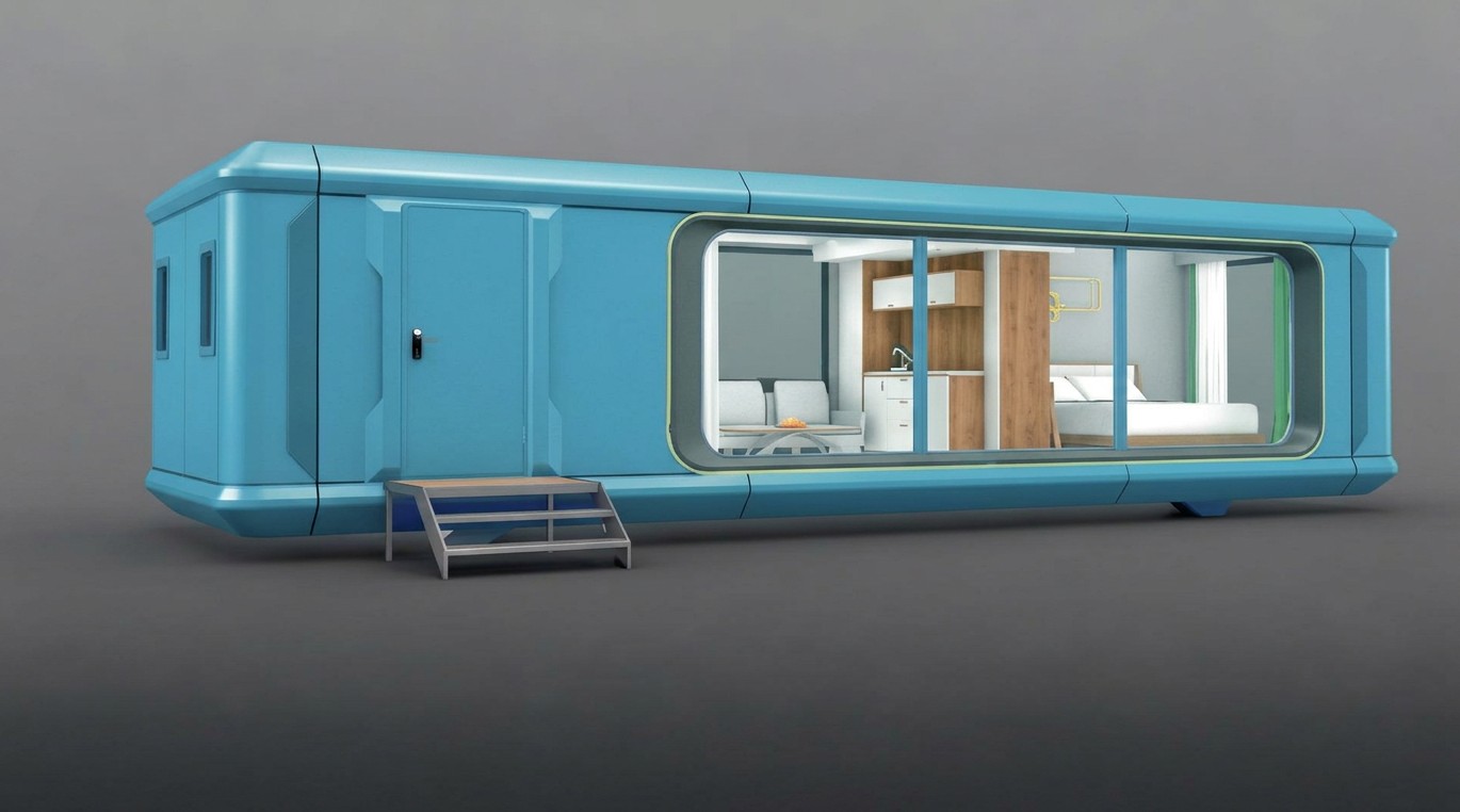 Cabin exterior in Aurora Blue